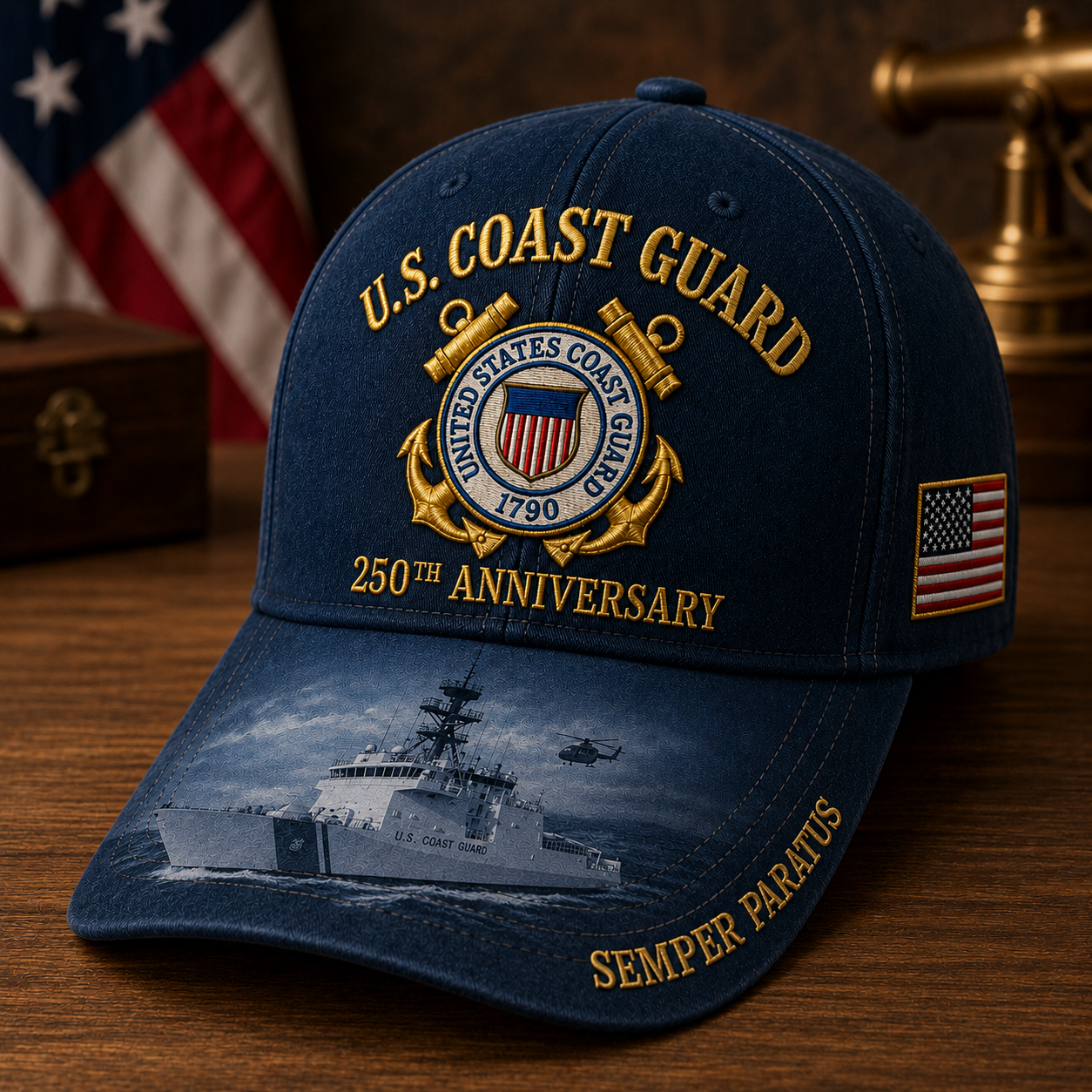 š„ Fatherās Day Sale - ā¤ļø U.S. Coast Guard America 250th Commemorative Embroidered Cap