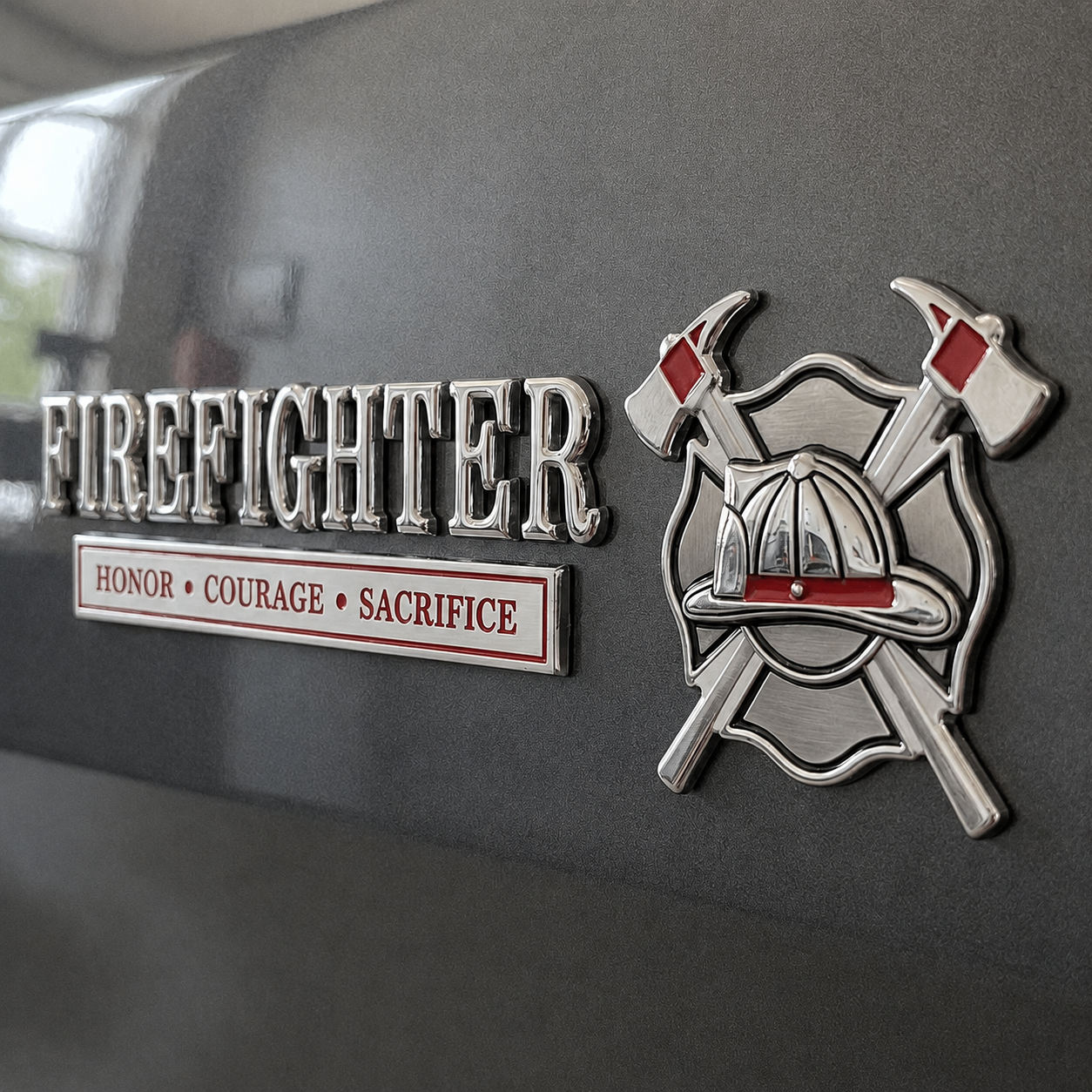 đ Firefighter Honor Courage Sacrifice Car Emblem Metal Badge