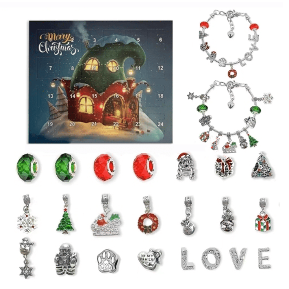 DIY 24 Days Christmas Countdown Calendar Bracelets Set