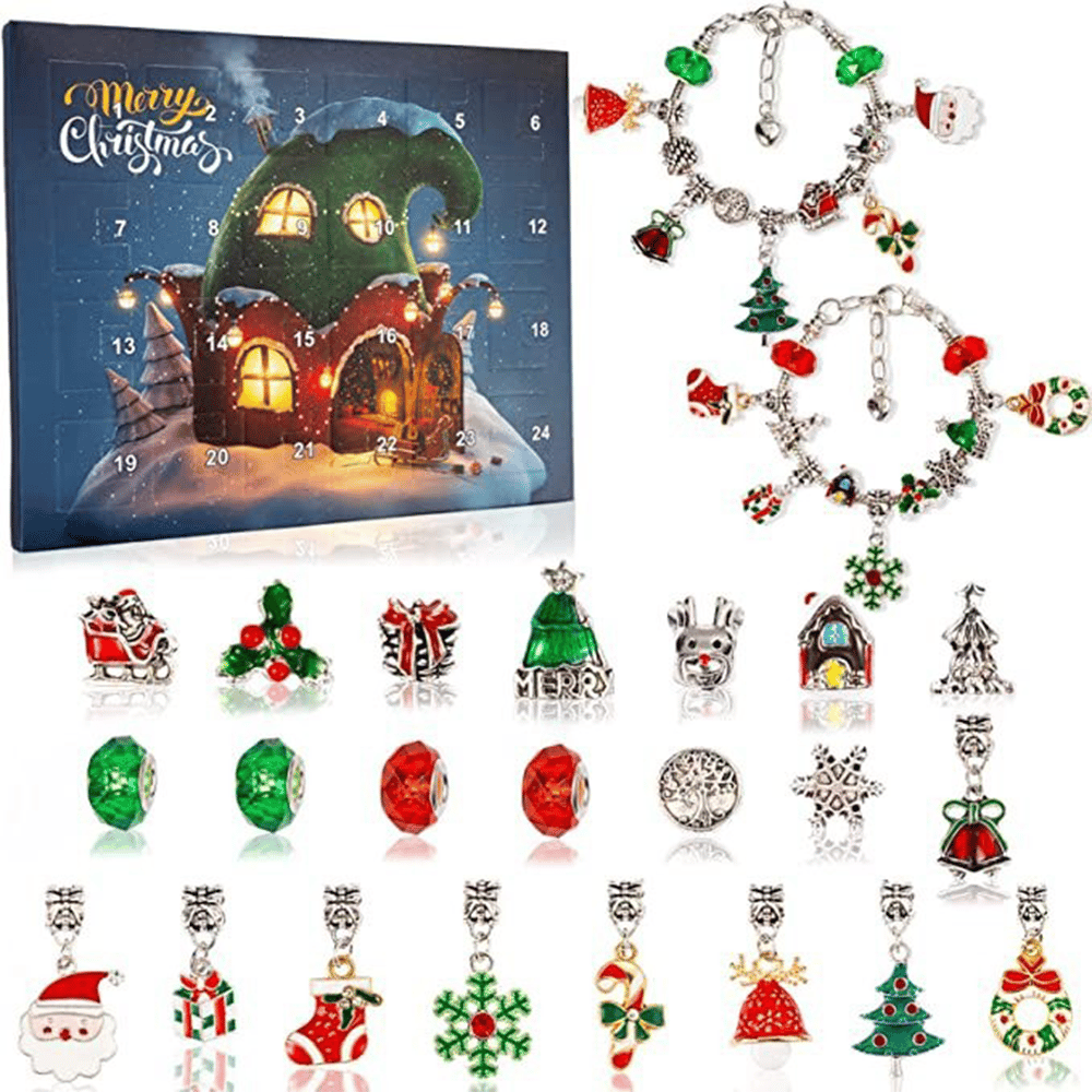 DIY 24 Days Christmas Countdown Calendar Bracelets Set