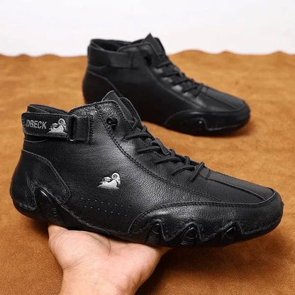 Last Day 50% OFF🔥Men's Handmade Outdoor Waterproof Suede Velcro High Boots