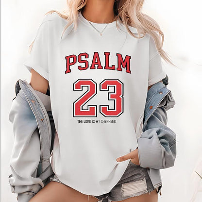 🔥2025 NEW ARRIVAL🔥 - Women's 100% Casual T-Shirt with Psalm 23 Print