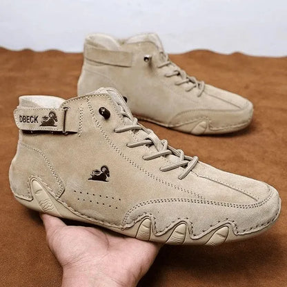 Last Day 50% OFF🔥Men's Handmade Outdoor Waterproof Suede Velcro High Boots