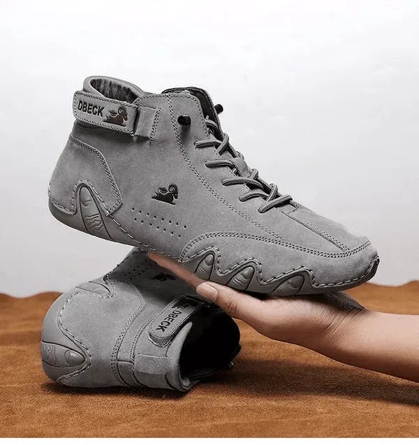 Last Day 50% OFF🔥Men's Handmade Outdoor Waterproof Suede Velcro High Boots