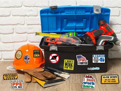 🔥🔥150Pcs Blue Collar Funny Stickers 👷‍♂️