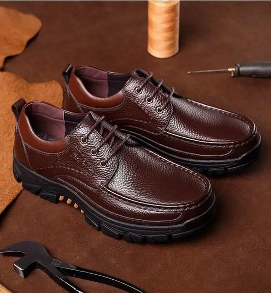 Christmas Sale⛄--40% OFF 🎁Mens Waterproof Non Slip Soft Sole Casual Genuine Leather Oxfords